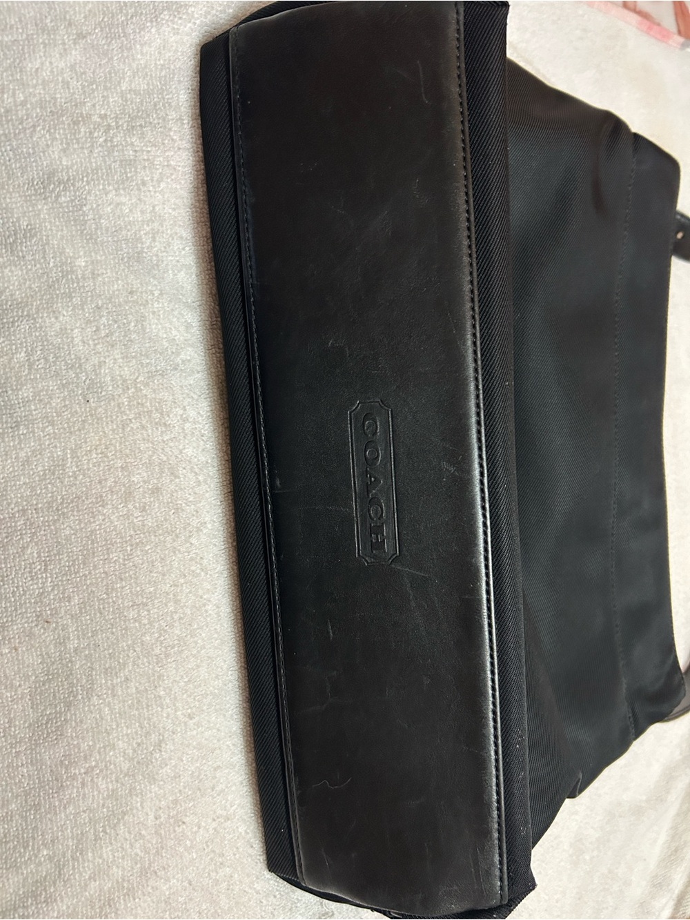 Vintage Coach Black Nylon & Leather Mercer 7412 Tote Bag - Y2K Minimalist